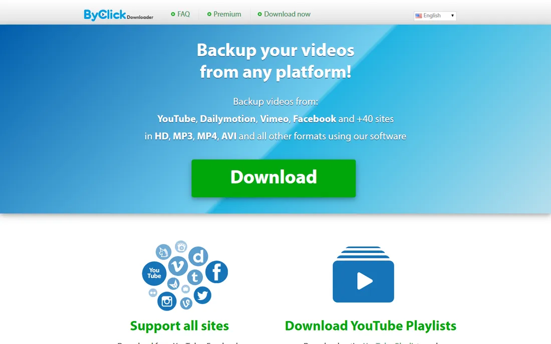By Click Downloader homepage