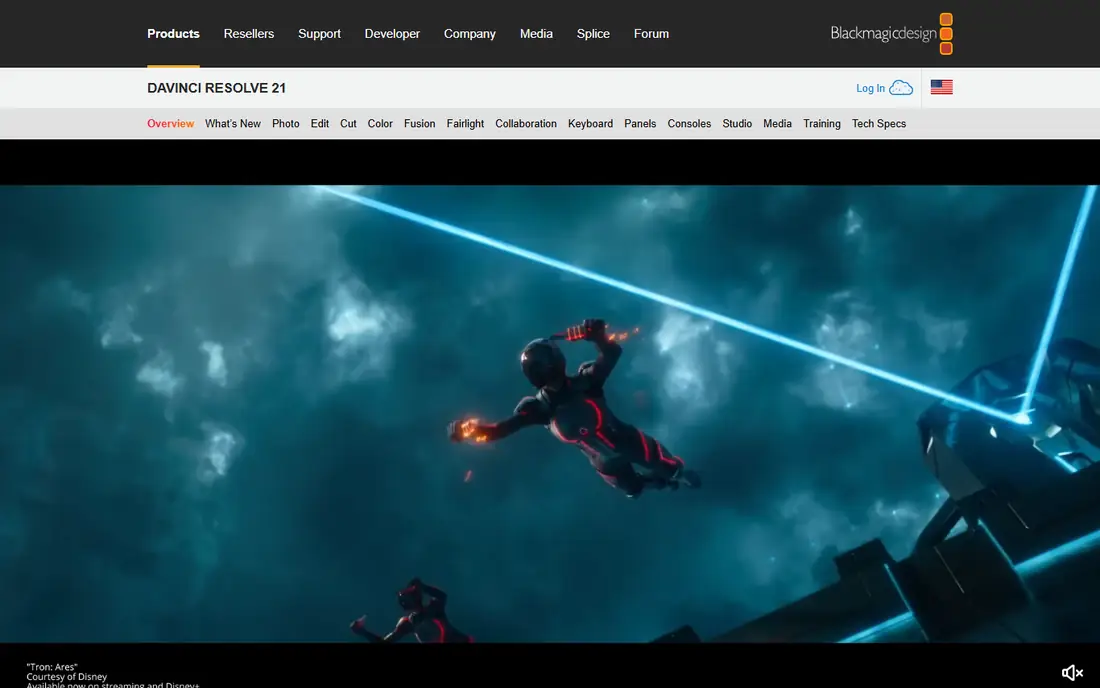 DaVinci Resolve homepage