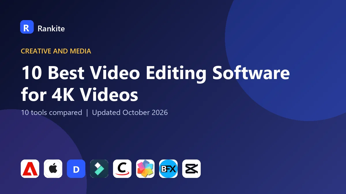 10 Best Video Editing Software for 4K Videos: 10 Tools Compared