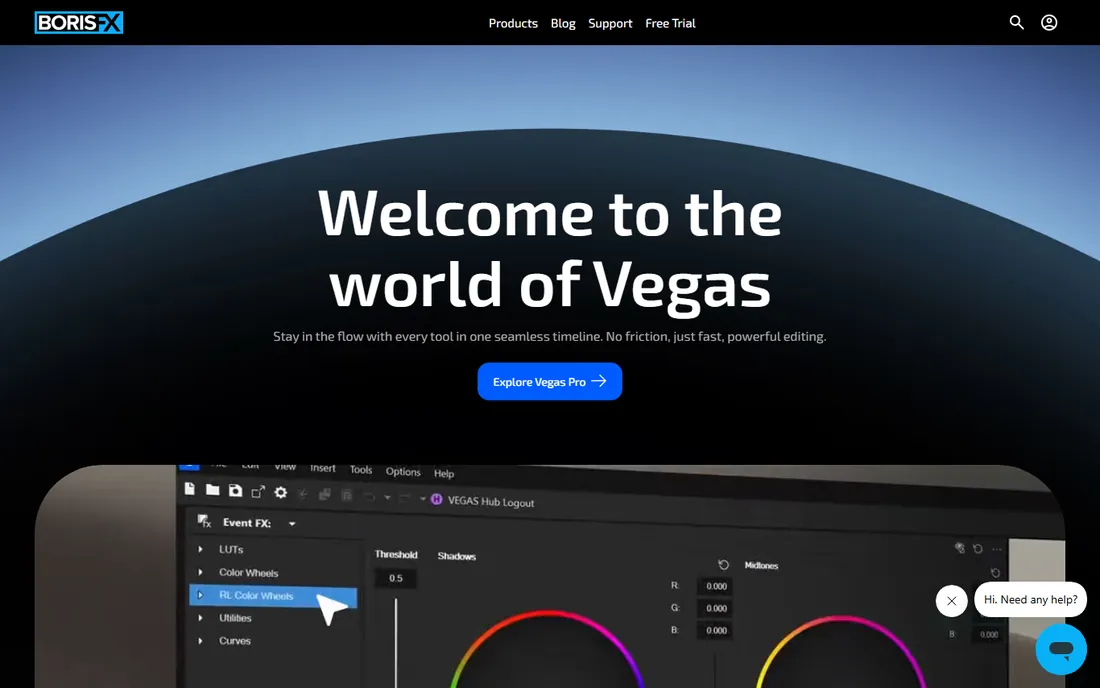 Vegas Pro homepage