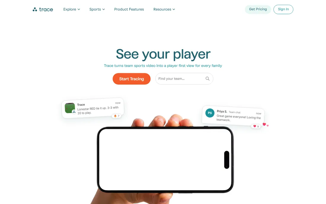 Trace homepage