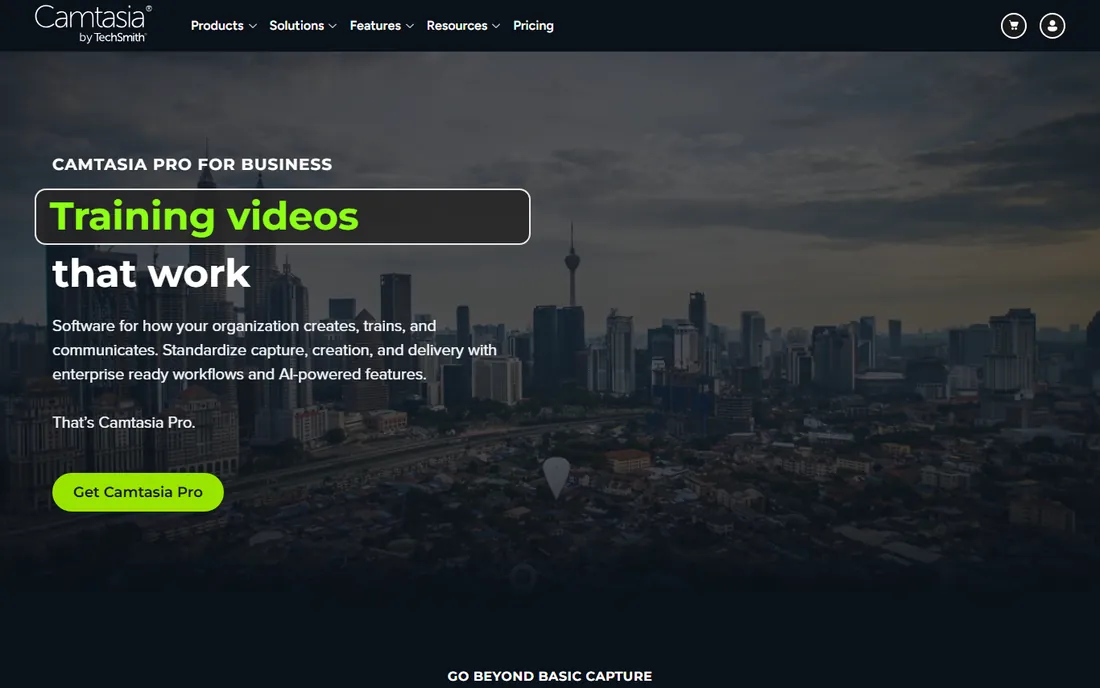 Camtasia homepage