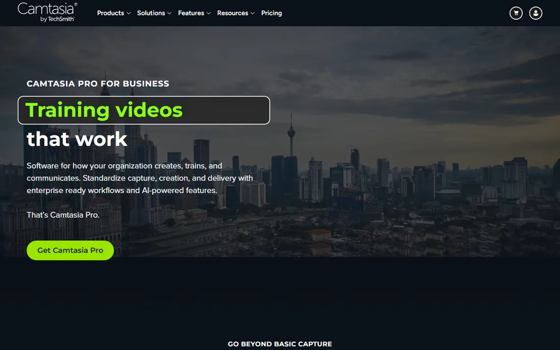 Camtasia homepage