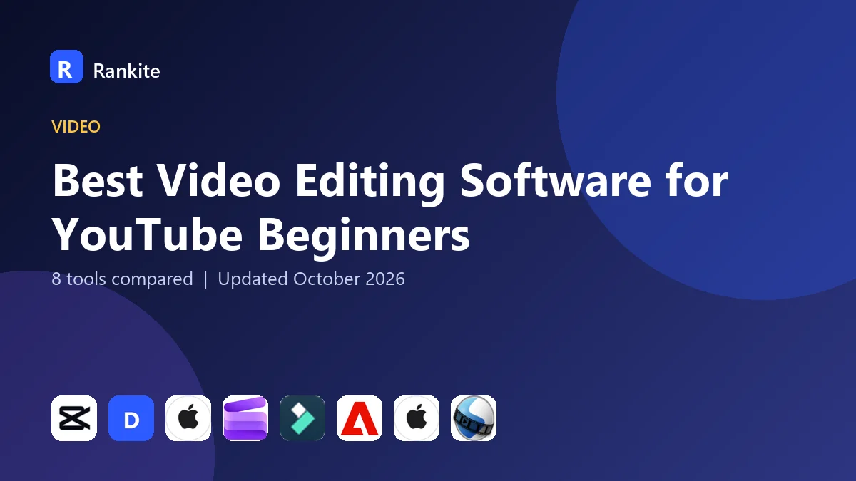 Best Video Editing Software for YouTube Beginners in 2026: 8 Tools Compared