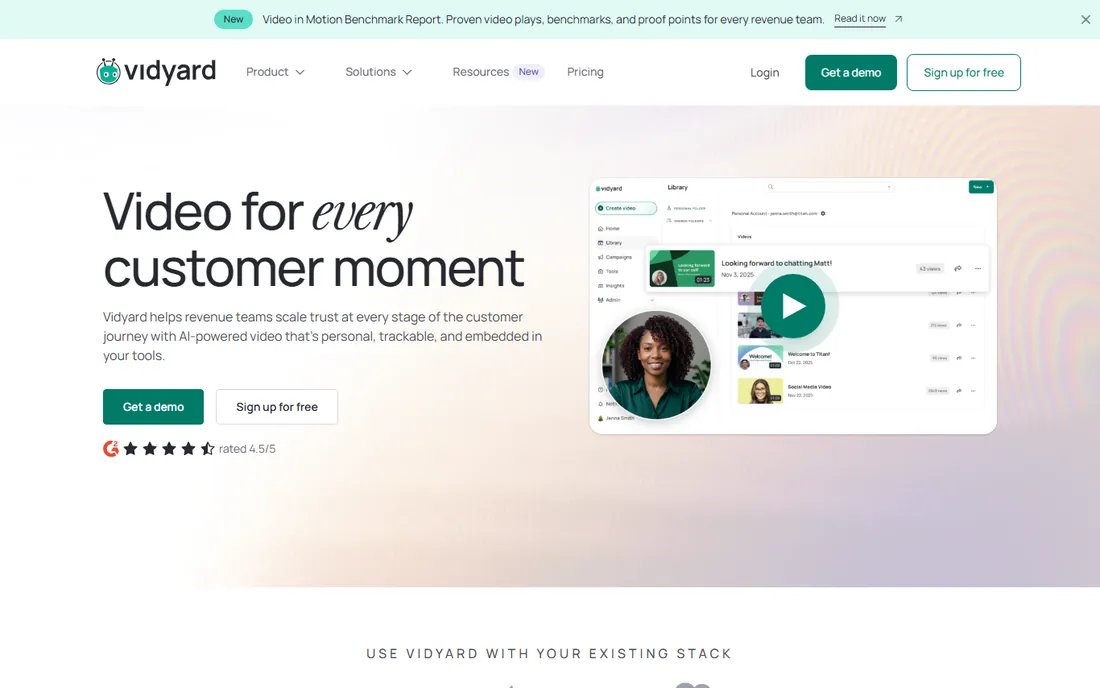 Vidyard homepage