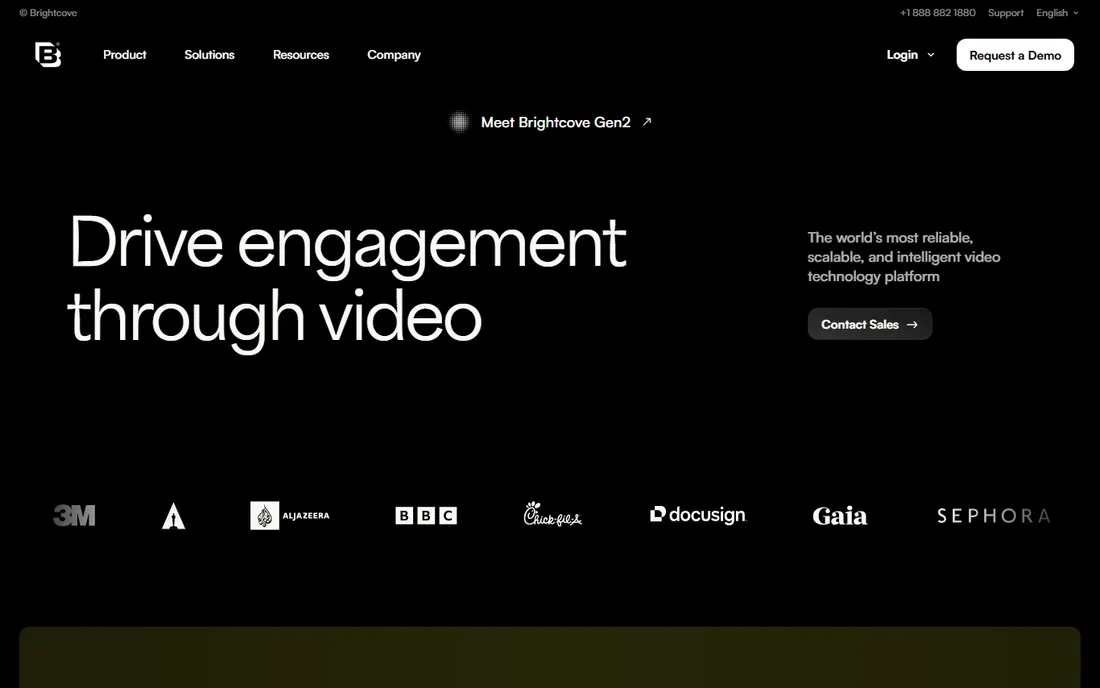 Brightcove homepage
