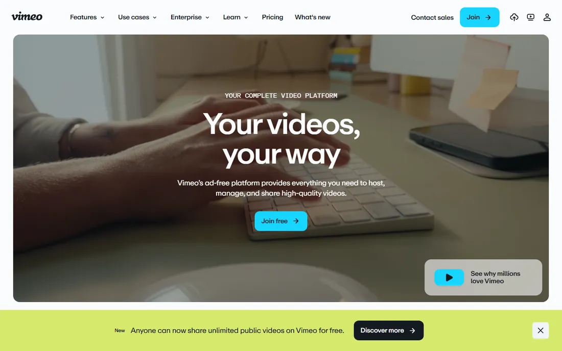 Vimeo homepage
