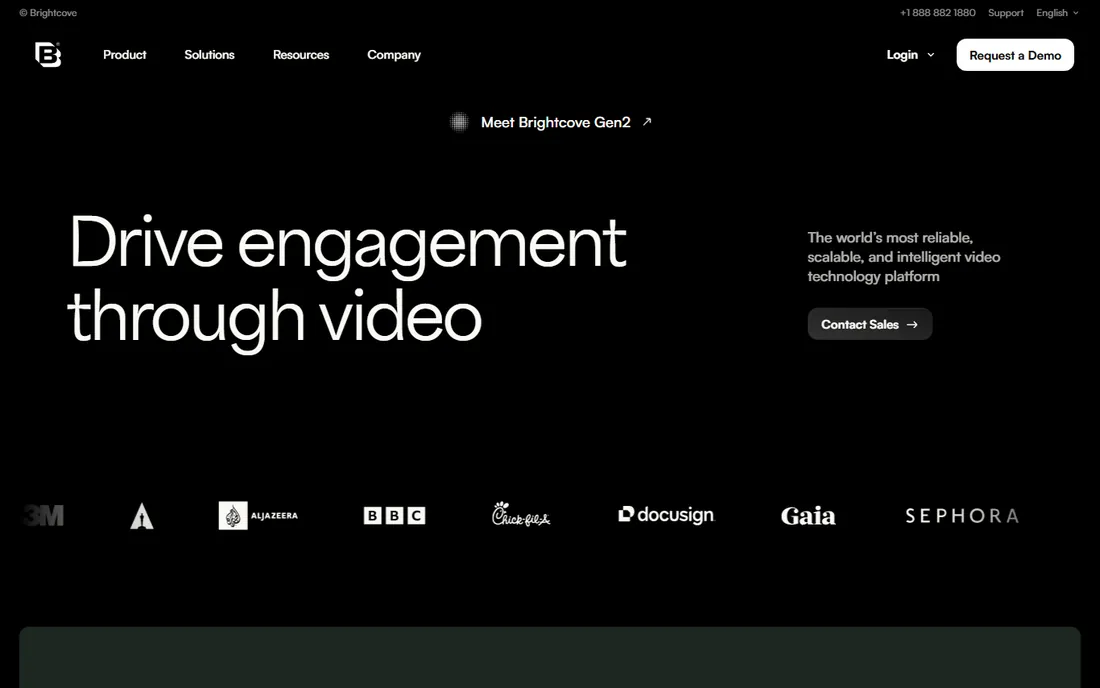 Brightcove homepage
