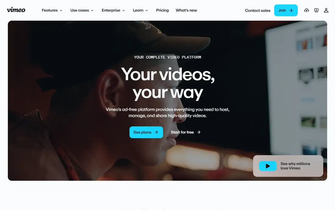 Vimeo homepage