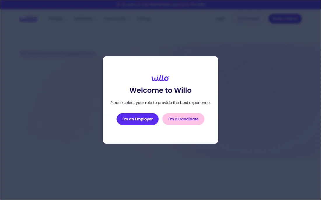 Willo homepage