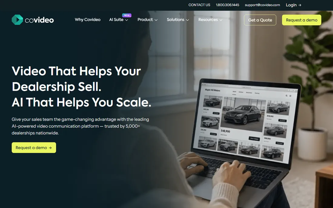 Covideo homepage
