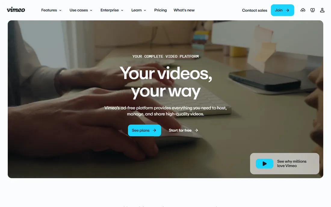 Vimeo homepage