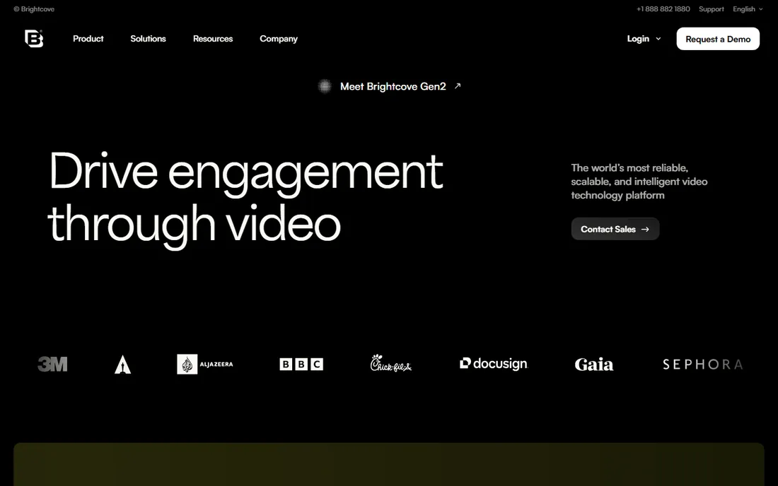 Brightcove homepage