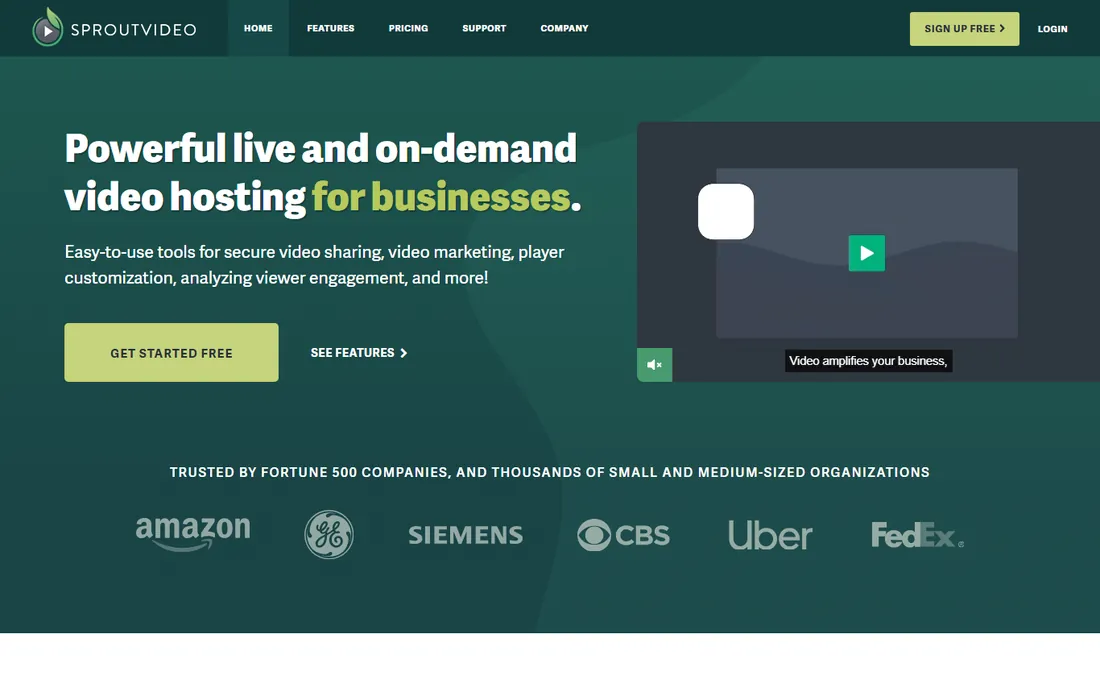 SproutVideo homepage