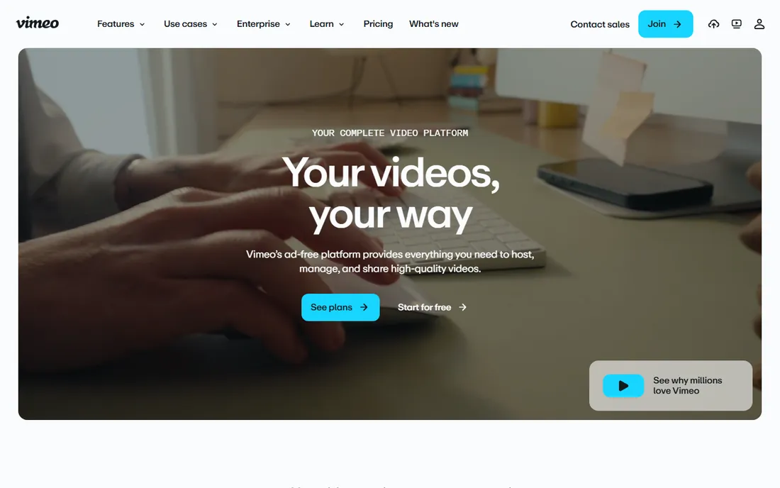 Vimeo homepage