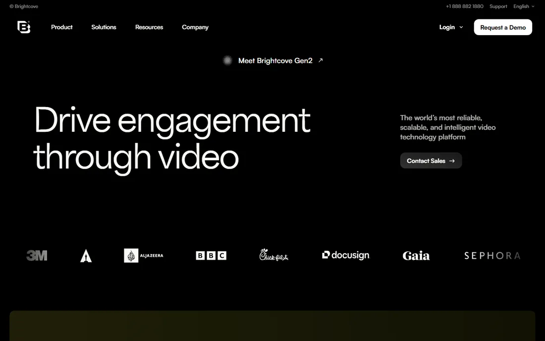 Brightcove homepage