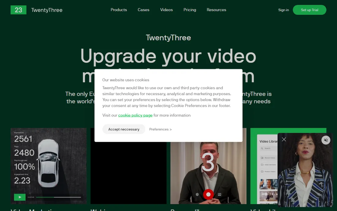 TwentyThree homepage