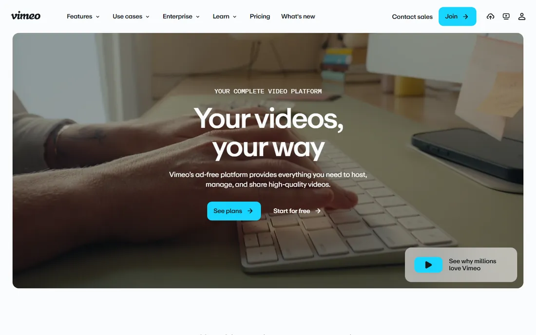 Vimeo homepage