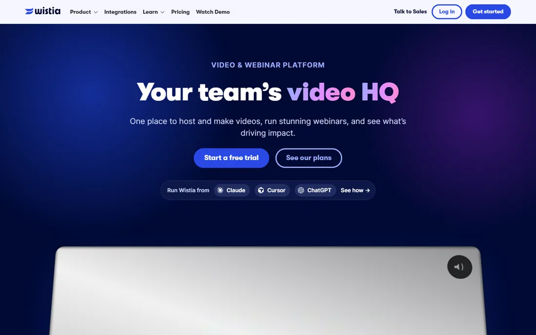 Wistia homepage