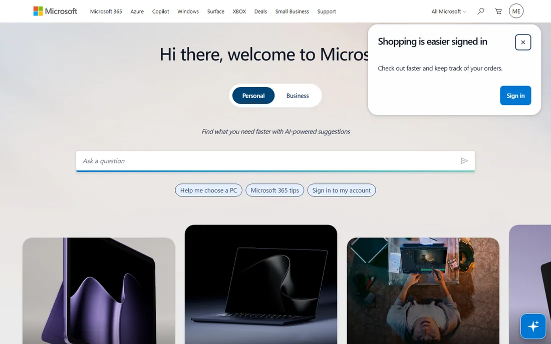 Microsoft Teams homepage