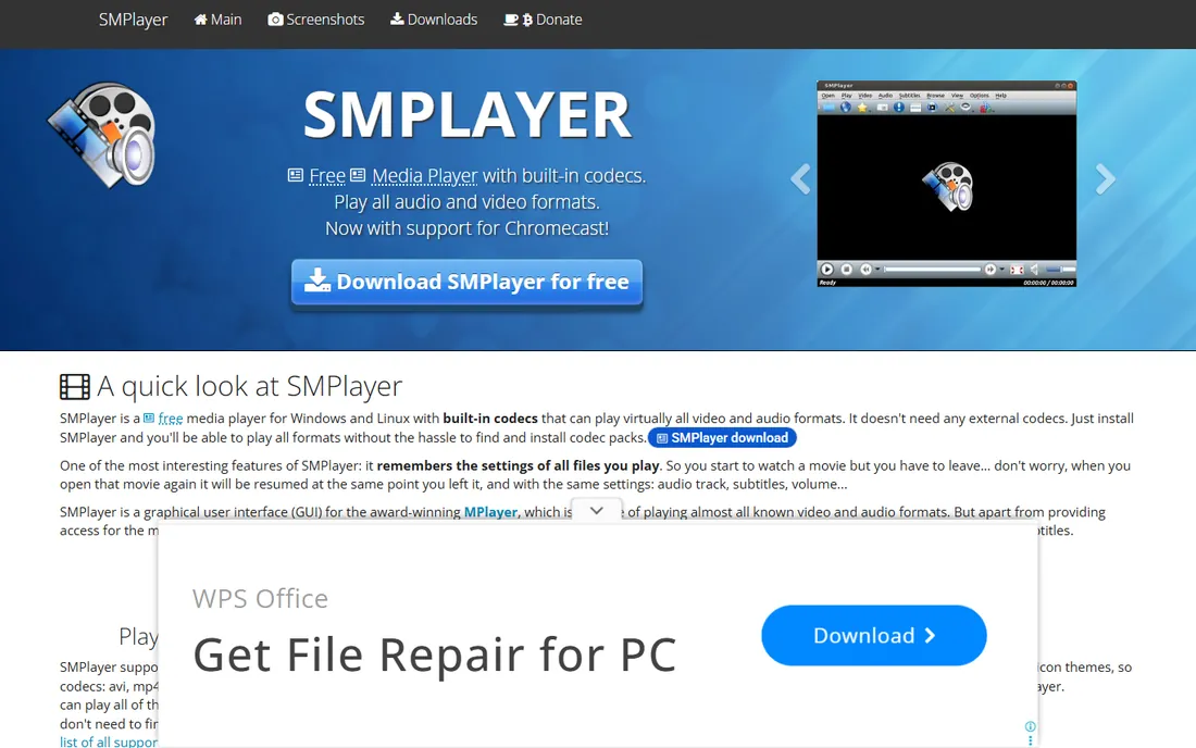 SMPlayer homepage