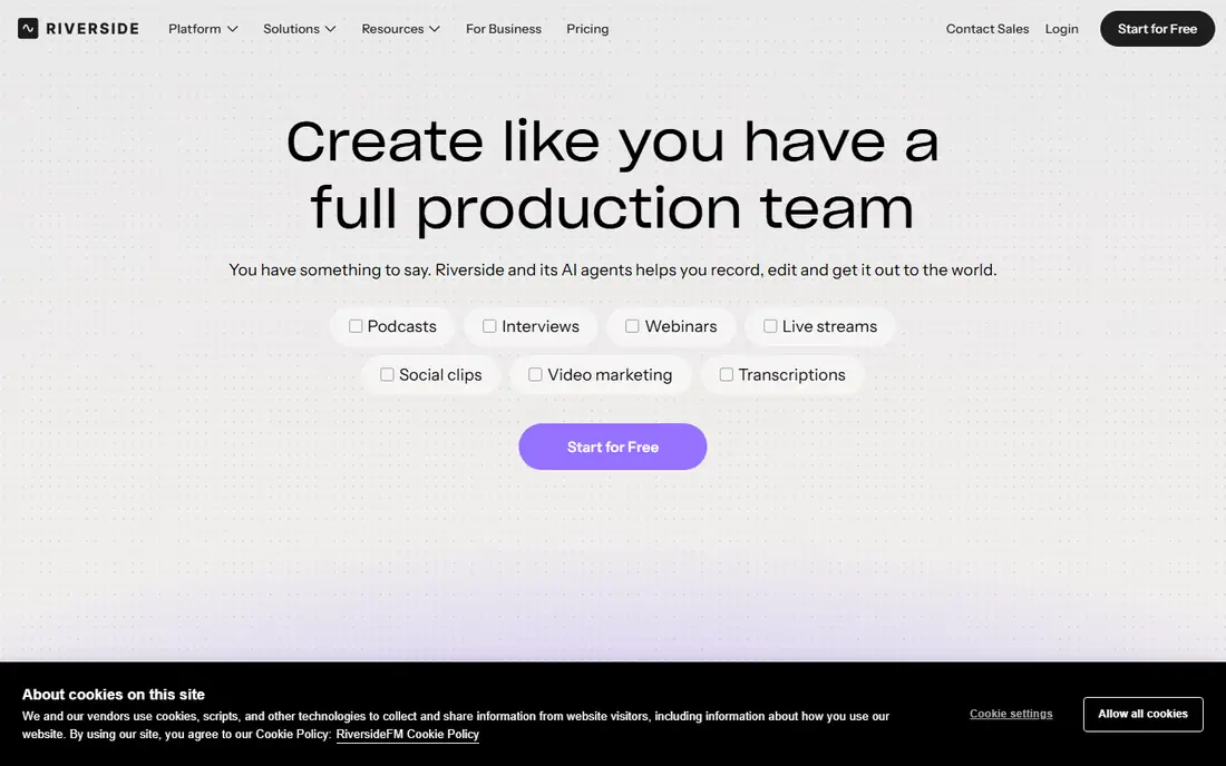Riverside homepage