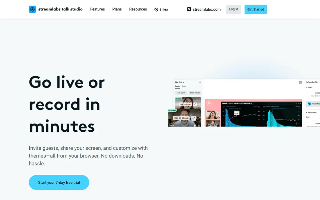 Talk Studio homepage