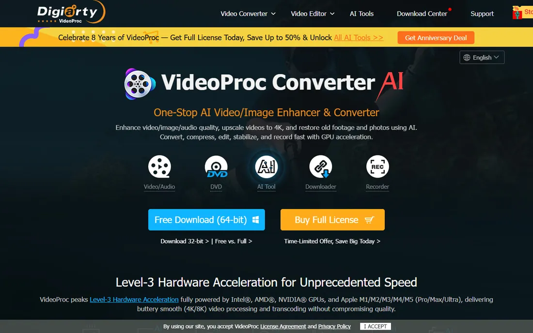 VideoProc Converter homepage