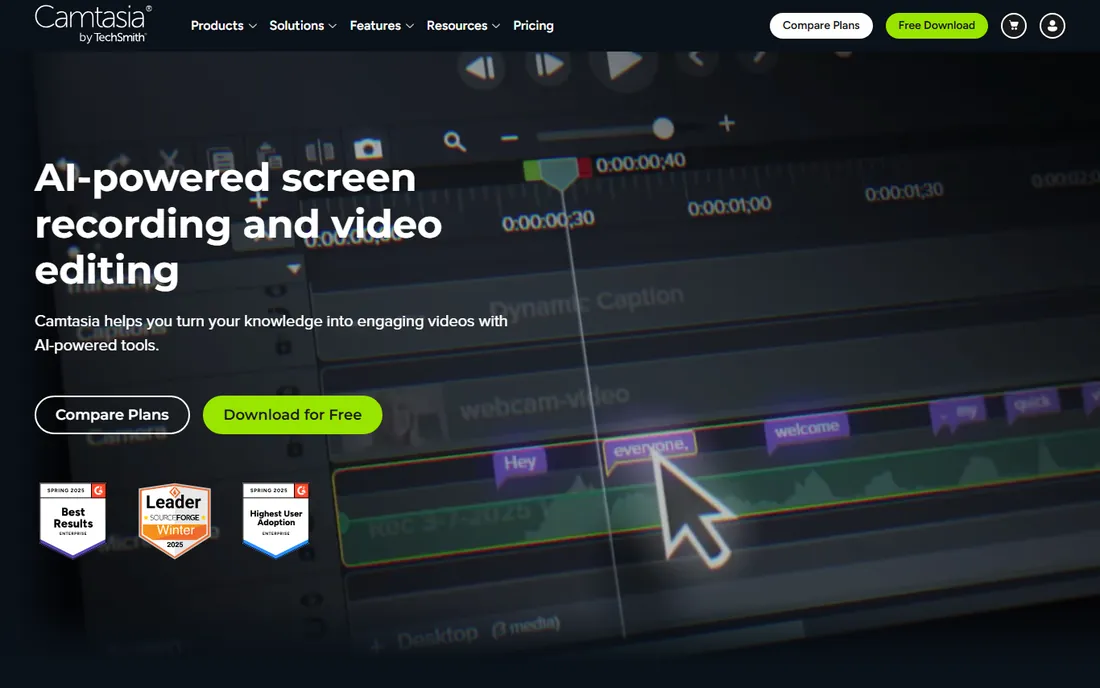 Camtasia homepage