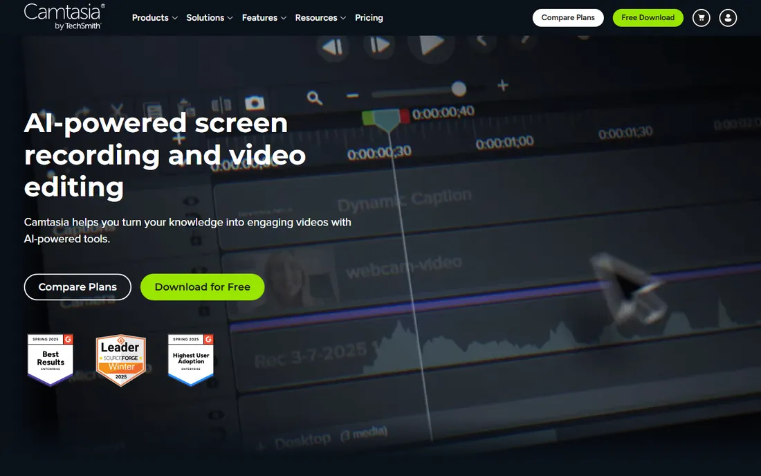 Camtasia homepage