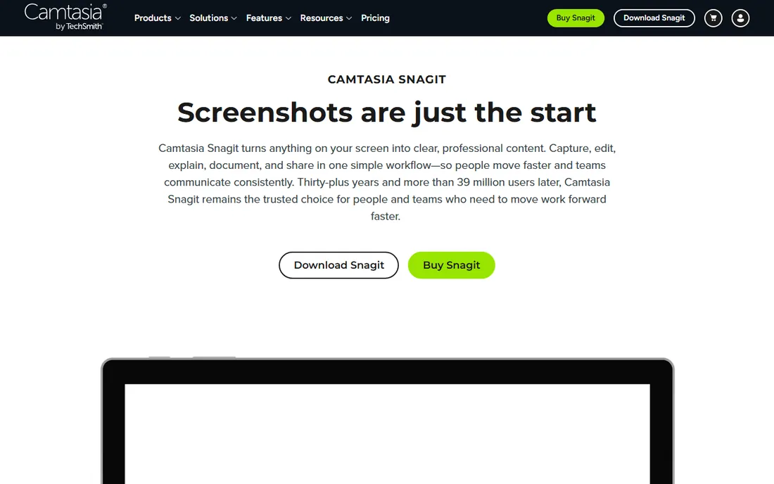 Snagit homepage