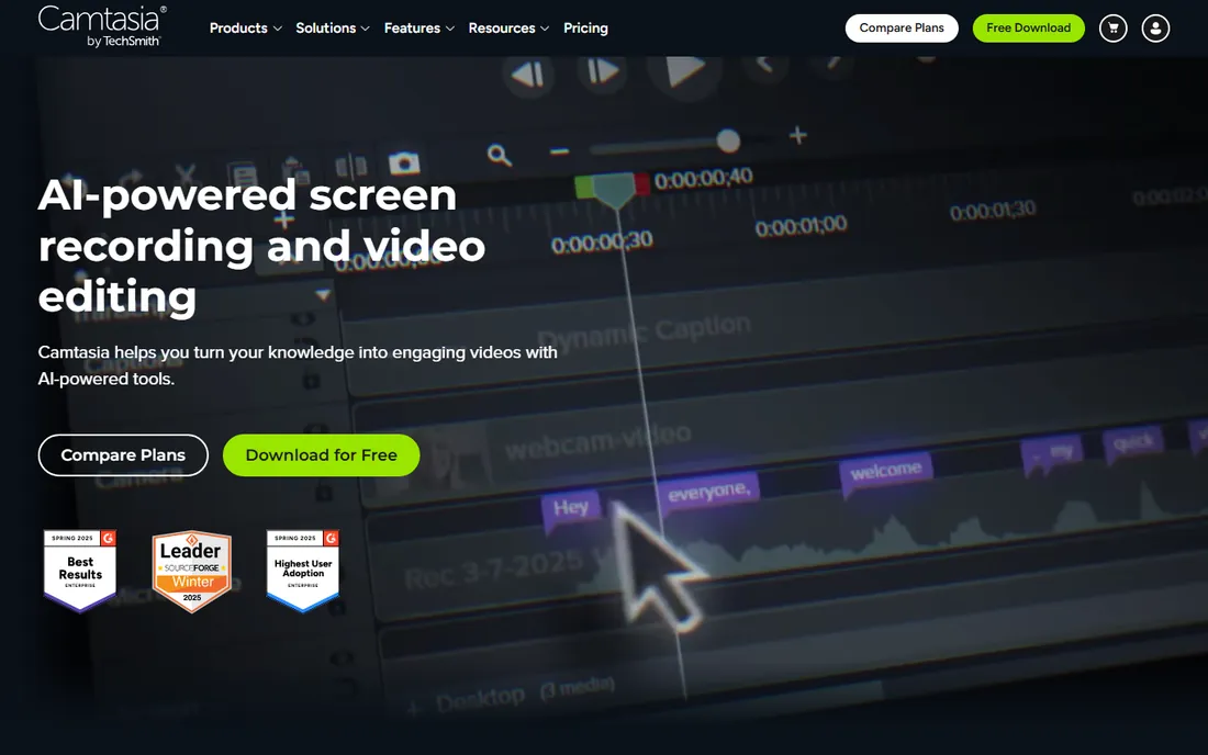 Camtasia homepage