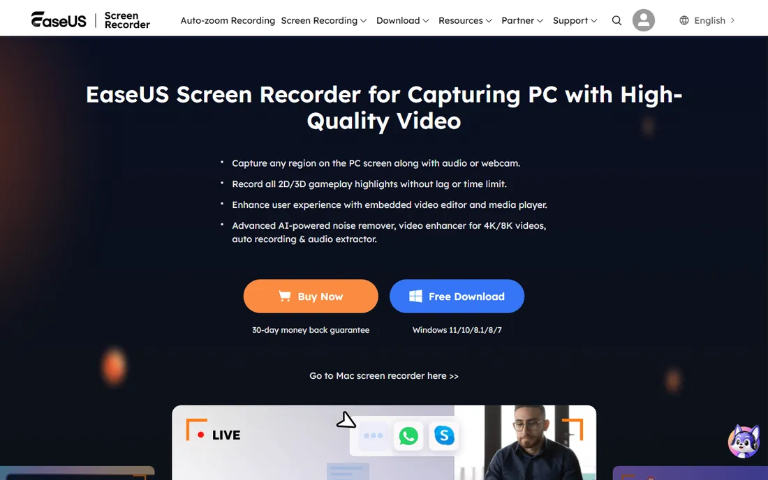 EaseUS RecExperts homepage