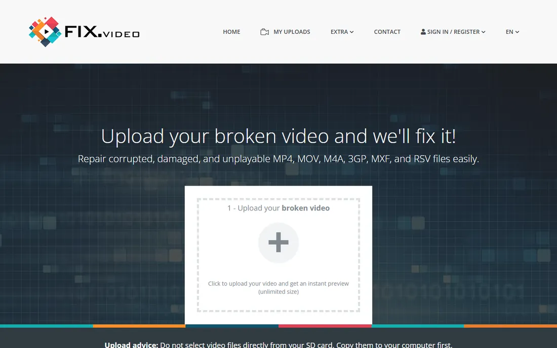 Fix.Video homepage