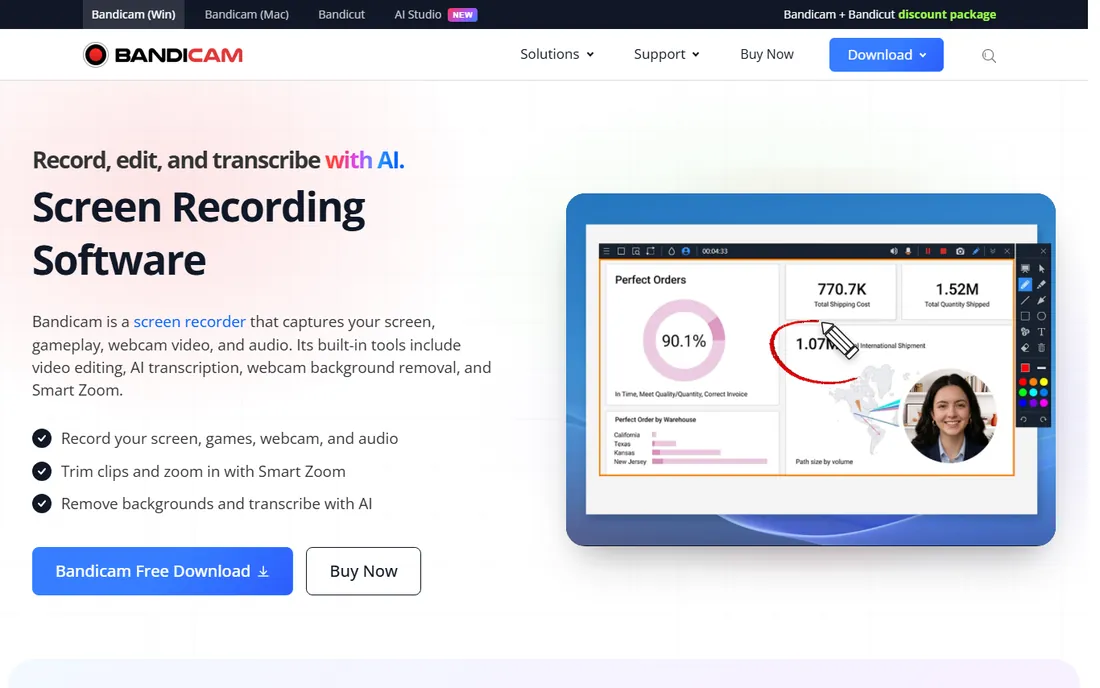 Bandicam homepage