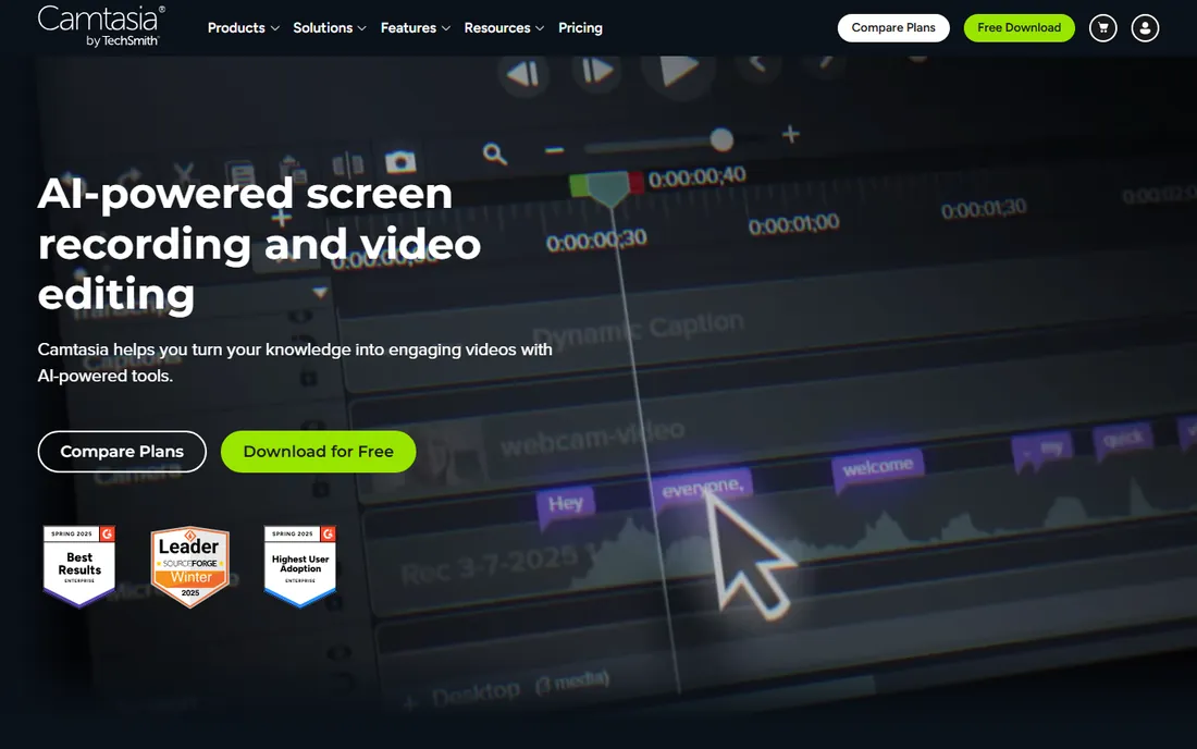 Camtasia homepage