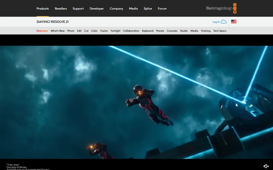 DaVinci Resolve homepage