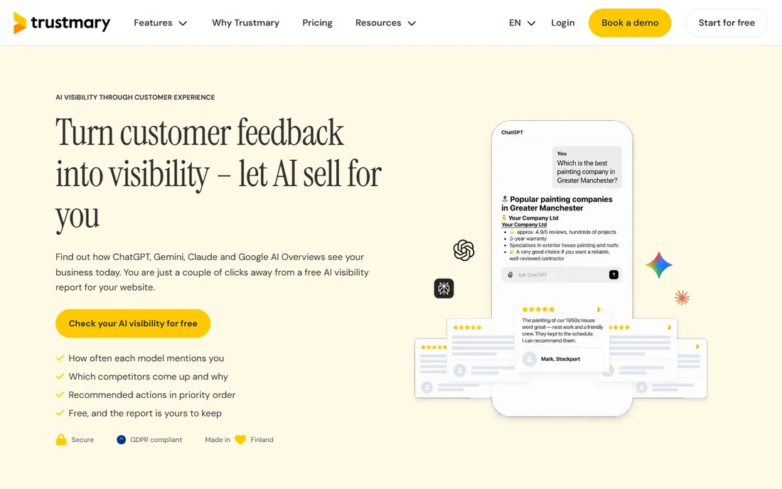 Trustmary homepage
