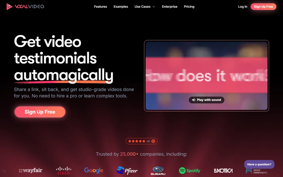 Vocal Video homepage