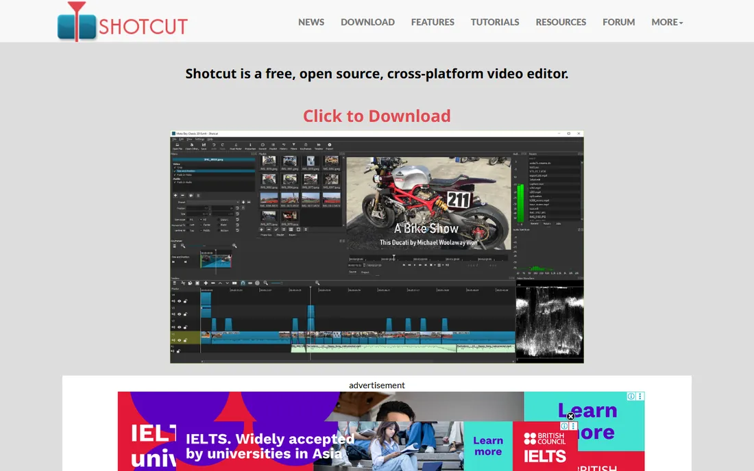 Shotcut homepage