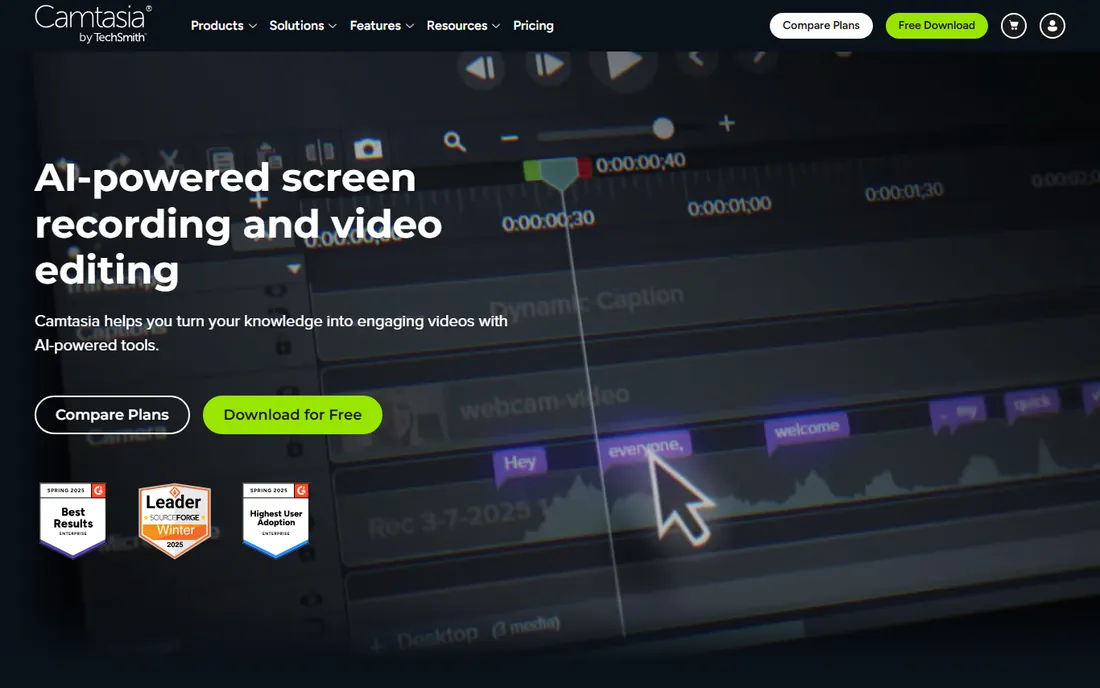 Camtasia homepage