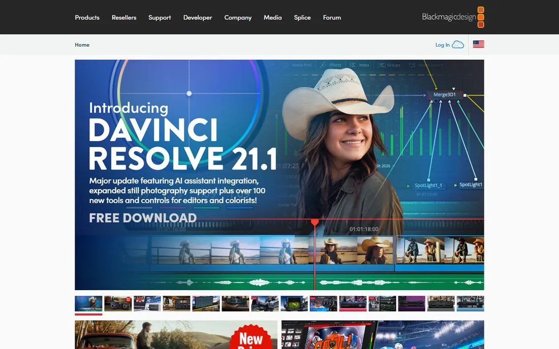 DaVinci Resolve homepage