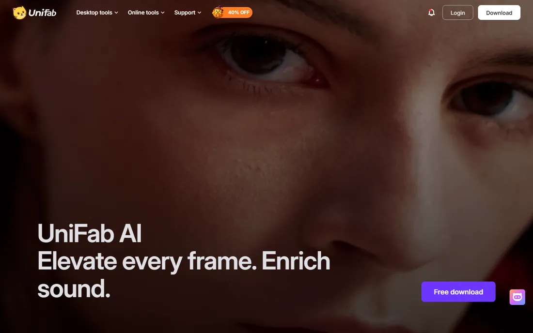 UniFab Video Upscaler AI homepage