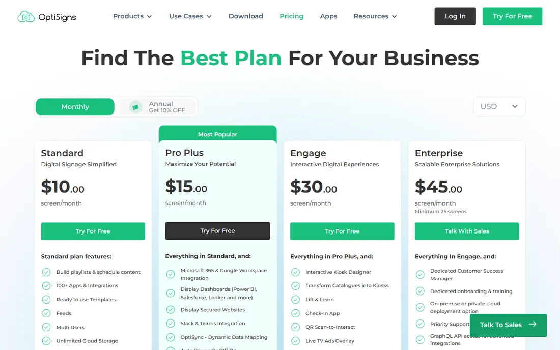 OptiSigns homepage