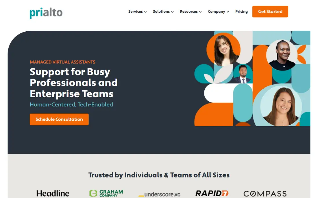 Prialto homepage