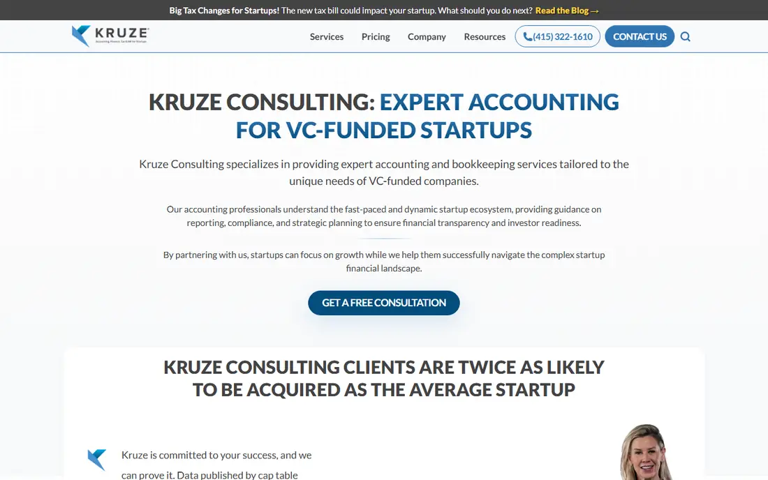 Kruze Consulting homepage