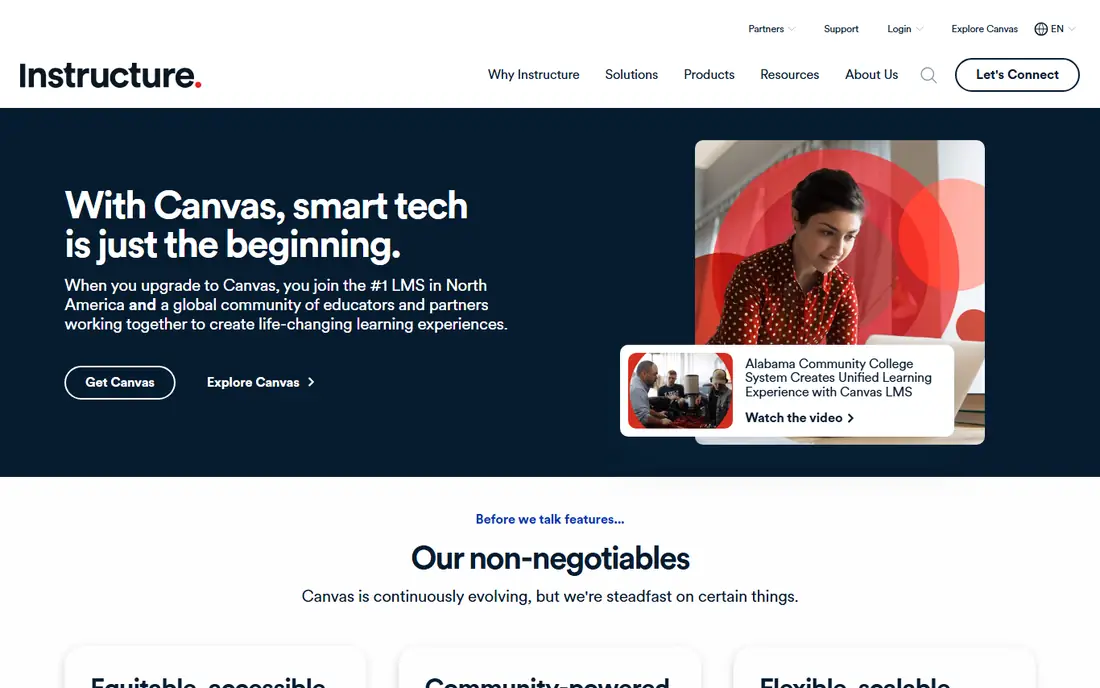 Canvas homepage