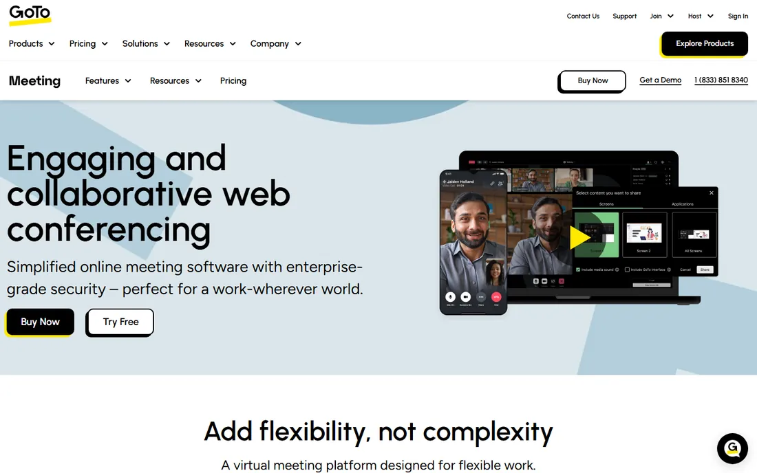GoTo Meeting homepage