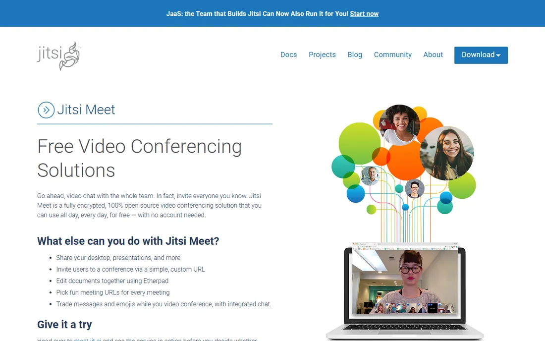 Jitsi Meet homepage
