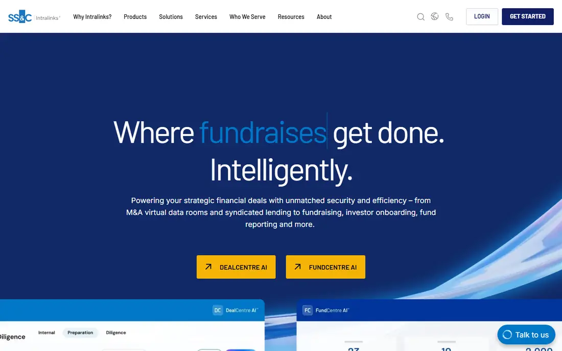 Intralinks homepage